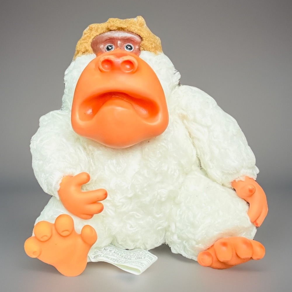 Vintage Mighty Star Gund Baboon Ape Gorilla Plush Rubber Face Hands Feet 13"‎ VG